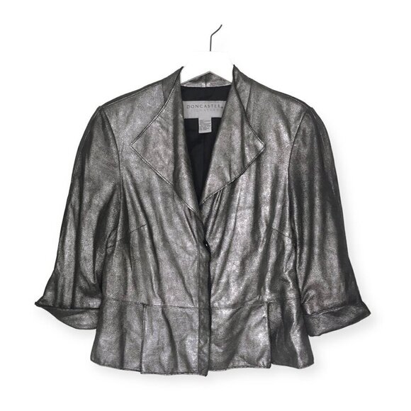 Doncaster Jackets & Blazers - Doncaster silver metallic leather jacket size 6